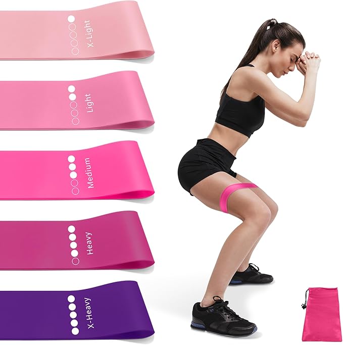 Resistance Bands for Working Out, Exercise Bands Resistance Bands Set with 5 Resistance Levels, Multi-Colored Workout Bands for Indoor & Outdoor Fitness, Leg Strength Training, Yoga-FlexoryFit