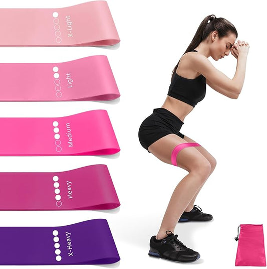 Resistance Bands for Working Out, Exercise Bands Resistance Bands Set with 5 Resistance Levels, Multi-Colored Workout Bands for Indoor & Outdoor Fitness, Leg Strength Training, Yoga-FlexoryFit