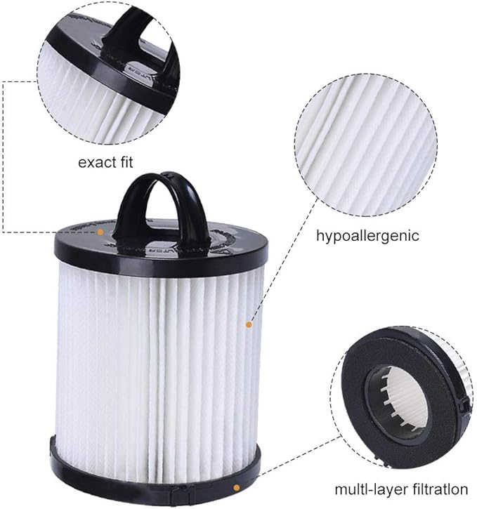 SaferCCTV Replacement EF6 HEPA Exhaust Filter and Vacuum Dust Cup Filter DCF-21 Replaces Part # 67821, 68931, 68931A, EF91 Compatible with Eureka Airspeed AS1000 Series Upright Vacuum Cleaners (1 Set)