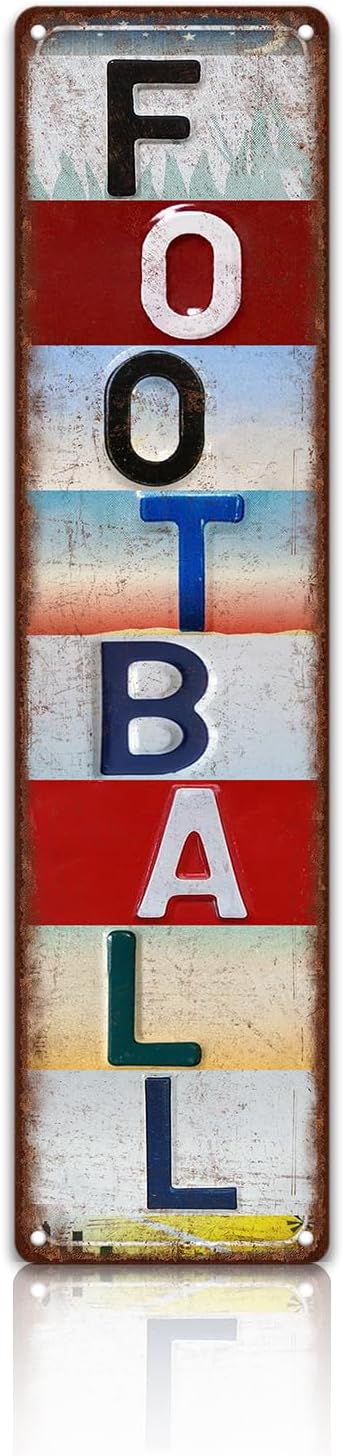 Vintage Sport Street Sign Football Wall Decor Metal Tin Signs Poster-FlexoryFit