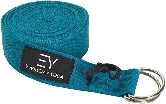Everyday Yoga Super Strong Strap with Metal D-ring Buckle - Improve Flexibility, Stretching, and Physical Therapy Fitness.-FlexoryFit