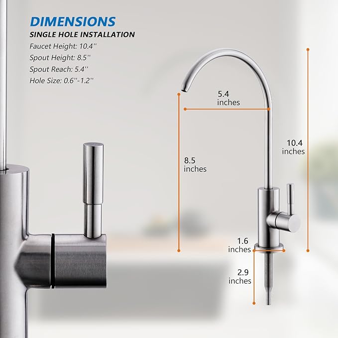 WEWE Drinking Water Faucet for Kitchen Sink, Kitchen Water Filter Faucet - Image 4