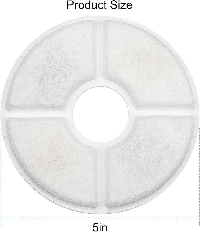 Wonder Creature Cat Water Fountain Filter Replacement, 8 Round Carbon Filters and 4 Upgraded Pre-Filter Sponges for Round Stainless Steel Top Cat Fountain
