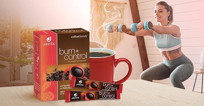 Javita Burn + Control Instant Coffee, Weight Management Herbs: Garcinia Cambogia & Yerba Mate, Slimming Coffee with Help of Exercise, Keto, Dieters Drink, 2 box / 24 (4.55g Sticks), 48 Count-FlexoryFit