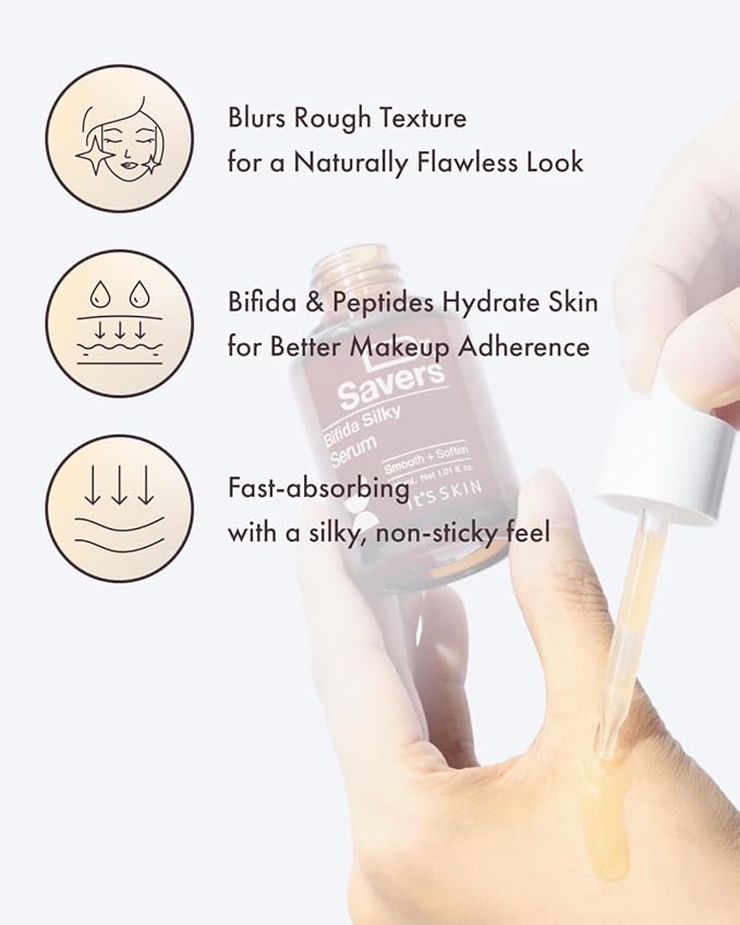 IT’S SKIN Dr.Savers Bifida Silky Serum 1.01 fl.oz, Skin Barrier Repair Serum, Bifida Complex, Multi Peptide Ampoule, Smooth Texture, Supple Moisturizer for Sensitive or Dry Skin, Korean Skincare-FlexoryFit