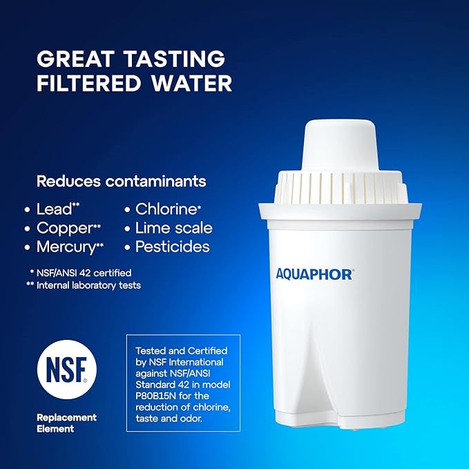 AQUAPHOR Water Filter Pitcher Compact 5 Cup with 1 x B15 Filter - Black
