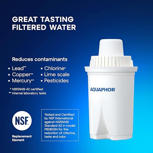 AQUAPHOR Water Filter Pitcher Ideal 7 Cup with 3 x B15 Filters - White