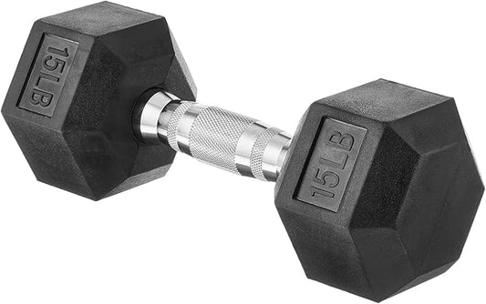 Amazon Basics Rubber Hex Dumbbell Hand Weight-FlexoryFit