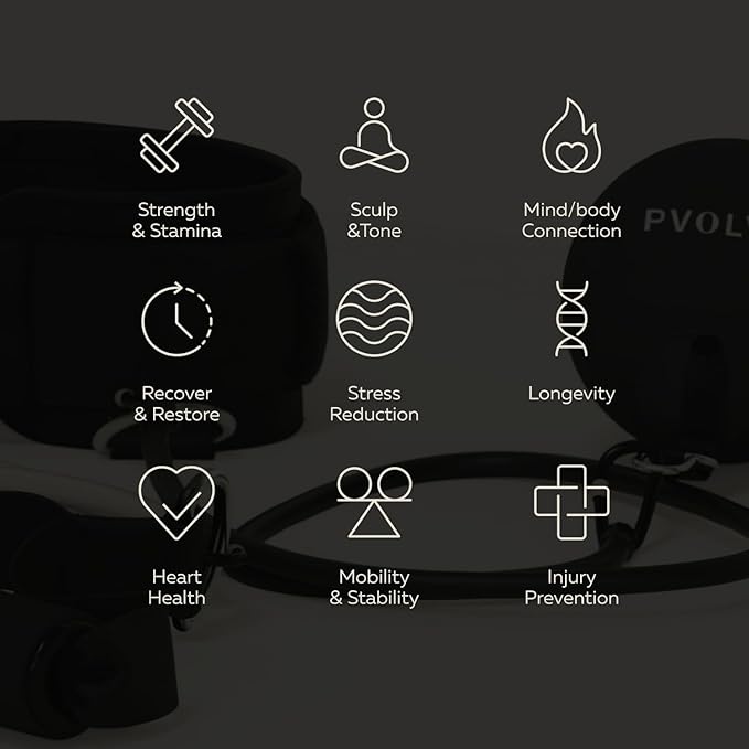 Pvolve P.3 Trainer- Home Gym Fitness Equipment Resistance Band with Ankle Strap and Weight System-FlexoryFit