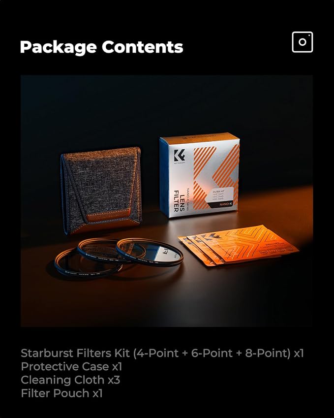 K&F CONCEPT 52mm Star Filters Kit 4 Points 6 Points 8 Points Cross Screen - Image 7