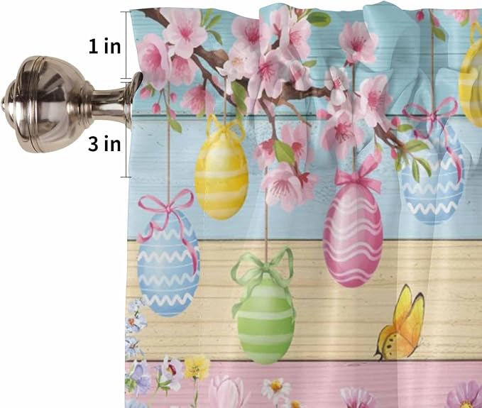 Colorful Easter Living Room Curtains 72 Inches length, Spring Watercolor Bunny - Image 6