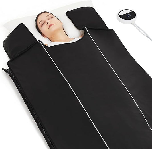 Sauna Blanket for Detoxification,Portable Blanket for Home Relaxation,Indoor Person PU Thermal Sauna for Body Recovery,86-158℉ Temp Range, 20-60 Minutes Timer,6.2ft×2.7ft