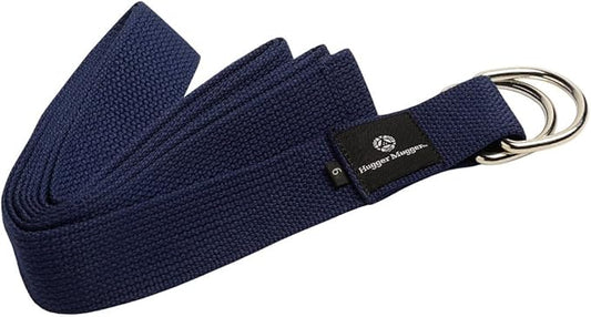 Hugger Mugger D-Ring Cotton Yoga Strap - Super Strong Cotton, Metal D-Ring Buckle, Multiple Lengths Available-FlexoryFit