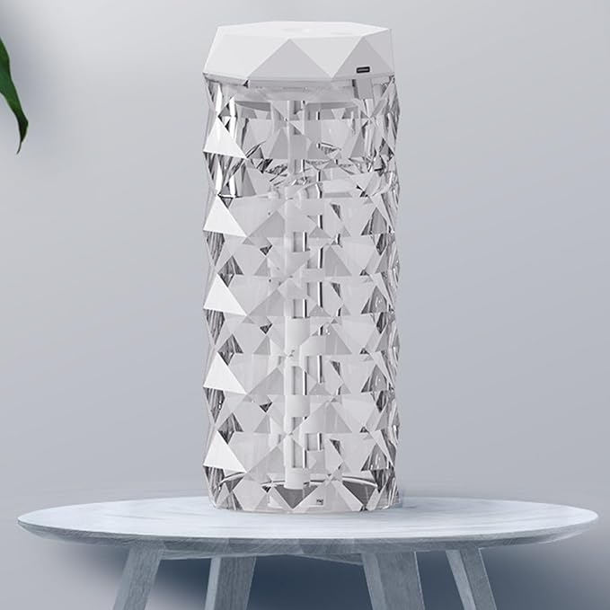 Small Air Humidifier Colorful Ambient Lighting Multi Faceted Prism Design for Car Home Room (400ML)