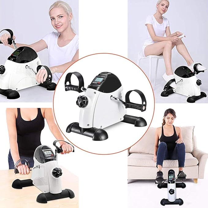 Under Desk Bike Pedal Exerciser Portable Home Exercise Bike Pedal Exerciser Foot Peddler Portable Therapy Bicycle Leg Peddler Portable Mini Cycle Bike for Hands Arm Trainer-FlexoryFit
