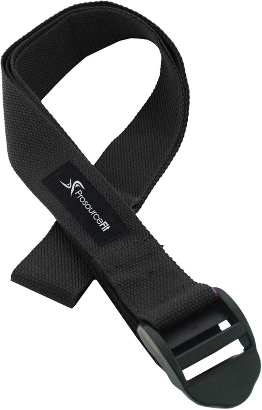 ProsourceFit Durable Cotton Cinch Buckle Yoga Strap for Stretching, Flexibility & Physical Therapy-FlexoryFit