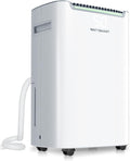 Dehumidifiers for Home with Drain Hose,75 OZ Water Tank, 4500 Sq.Ft 55 Pints Dehumidifiers for Basement, Bathroom, Bedroom, Three Modes, Smart Humidity Control, Dry Clothes, 24H Timer, White