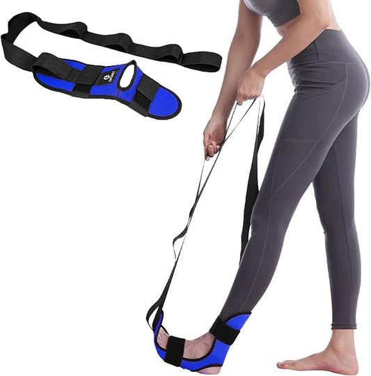 Stretch Strap with Loops for Foot and Calf - Ideal for Physical Therapy, Achilles Tendonitis Relief, and Plantar Fasciitis - Perfect for Yoga, Gymnastics, and Flexibility Training-FlexoryFit