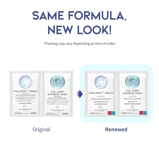 Hydrating Sheet Mask Starter Kit Variety Pack for Skin Care, Dry, Ance, Sensitive Skin, Korean Vegan Facial Sheet Mask for Men & Women, Collagen, Cica, Ceramide, Hyaluron, Retinol 5EA-FlexoryFit