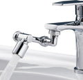 1080°Swivel Faucet Extender, Sink Water Faucet Aerator Extension in Brass, Swivel Robotic Arm Bathroom Faucet Extender, Kitchen Rotating Extension Filter with 2 Mode Splash