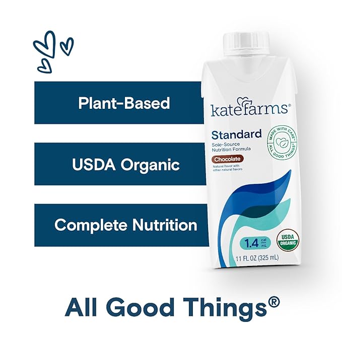 KATE FARMS Organic 1.4 High Calorie Nutrition Shake, Chocolate, 20g Protein, 27 Vitamins and Minerals, Meal Replacement, 11 oz (12 Pack)-FlexoryFit