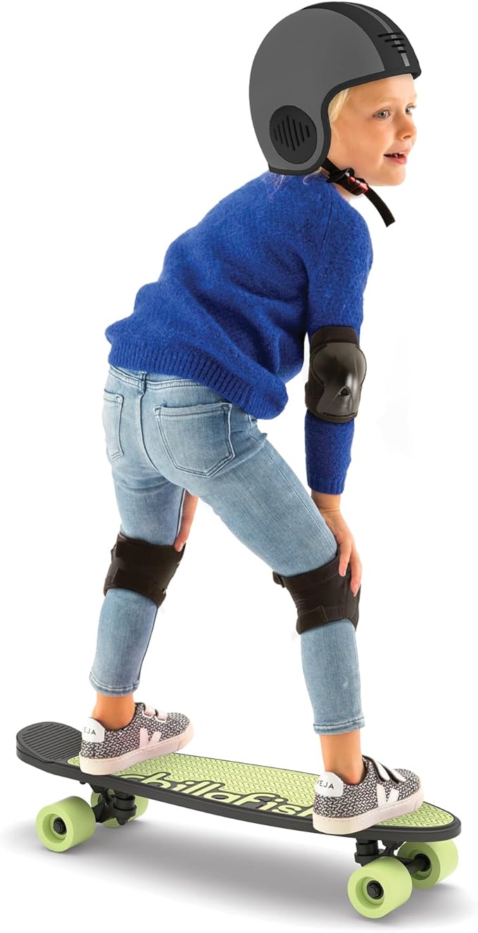 Chillafish Skatieskootie Customizable Training Skateboard and Lean-to-Steer Scooter with Detachable Stability Handlebar, Ages 3+-FlexoryFit