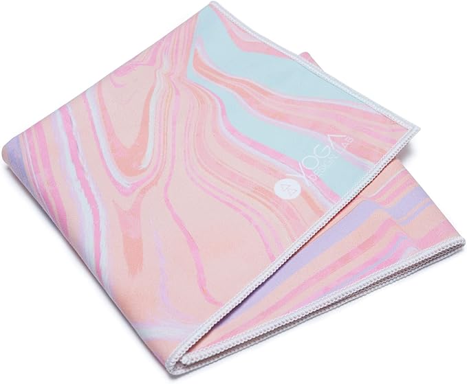 Yoga Design LAB | The Hand Towel | Premium Non Slip Hand Towel | Designed in Bali | Colorful Eco Printed + Quick Dry + Soft | Hot Yoga, Bikram, Ashtanga, Sport, Barre, Travel (Pearl)-FlexoryFit