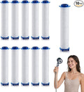 10Pcs Ion Drops Shower Head Filters, High Pressure Shower Head Filter Replacement with PP Cotton Cartridge, Detachable Ion Drops Filters for Clean Water (10Pcs, 0.94 * 2.36in)