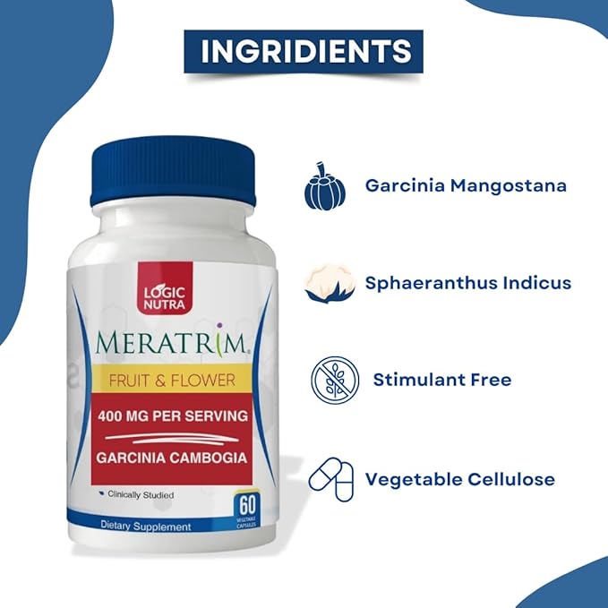 Meratrim Proprietary Blend 400 mg - Garcinia Mangostana (Fruit Rind) Extract - Stimulant Free - 60 Vegetable Capsules