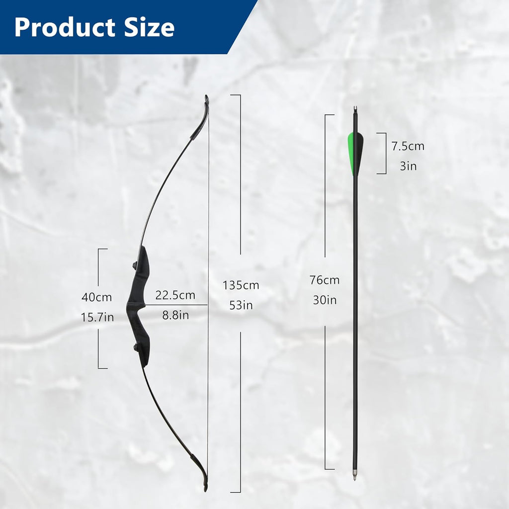 Recurve Bow and Arrow Set，Detachable Archery Adult Bow Left and Right Hands 40lbs /20lbs Suitable Adults/Youth/Beginners Outdoor Practicing