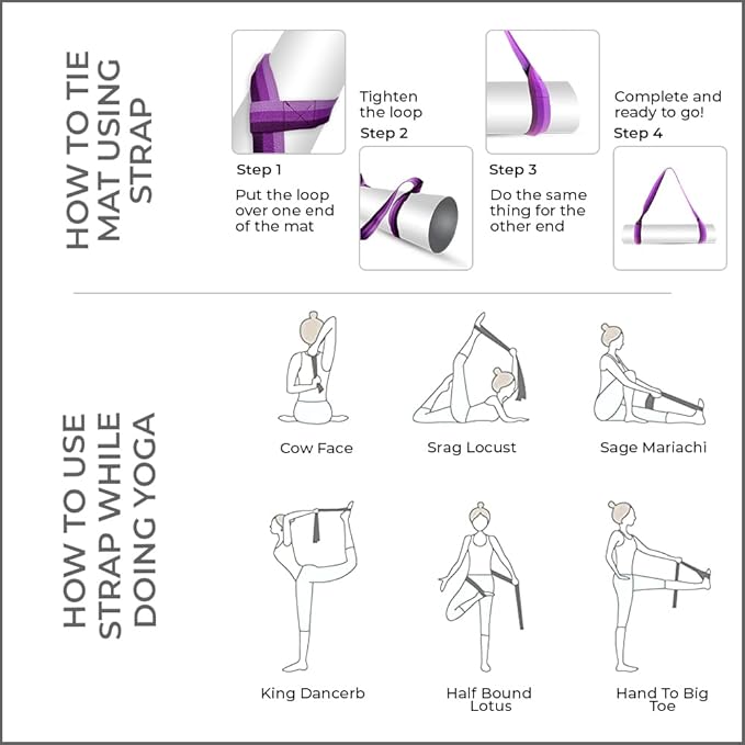 Yoga Mat Carrier Strap | Adjustable Mat Holder Sling for Carrying Mats | Thick & Comfy Texture | Yoga Mat Strap-FlexoryFit