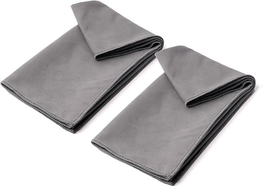 Eunzel 2 Pack Hot Yoga Microfiber Hand Towel Super Absorbent Sweat Towel for Hot Yoga, Pilates and Workout 16" x 26.5", Dark Grey-FlexoryFit