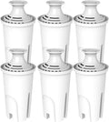 NSF Certified Pitcher Water Filter, Replacement for Brita® Filters, Pitchers, Dispensers, Brita® Classic OB03, Mavea® 107007, 35557, and More (Pack of 6)
