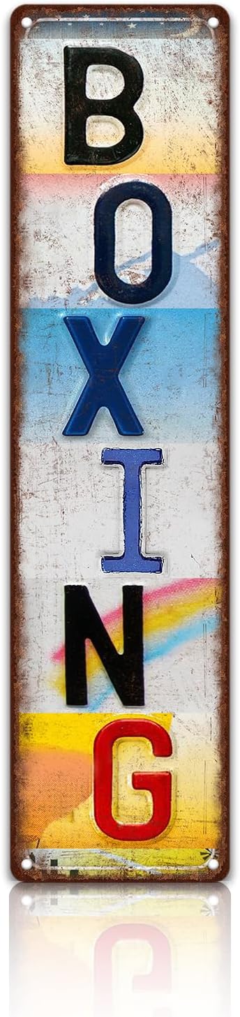 Vintage Sport Street Sign Boxing Wall Decor Metal Tin Signs Poster-FlexoryFit