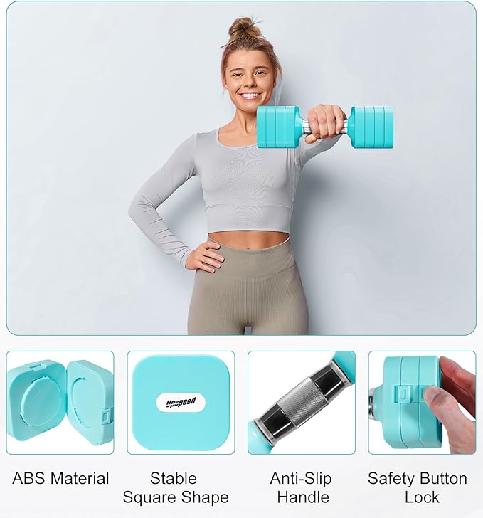 15LB 20LB 50LB Adjustable Dumbbell Set Free Weights Dumbbells Set for Women Men Hand Weights Sets Adjust Dumbbell Weight Sets for Home Gym Exercise Workout Strength Training Equipments-FlexoryFit