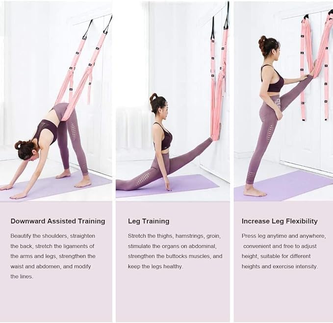 Yoga strap, stretching strap, yoga straps for stretching, Precise stretching, unlocking high difficulty poses in home-FlexoryFit