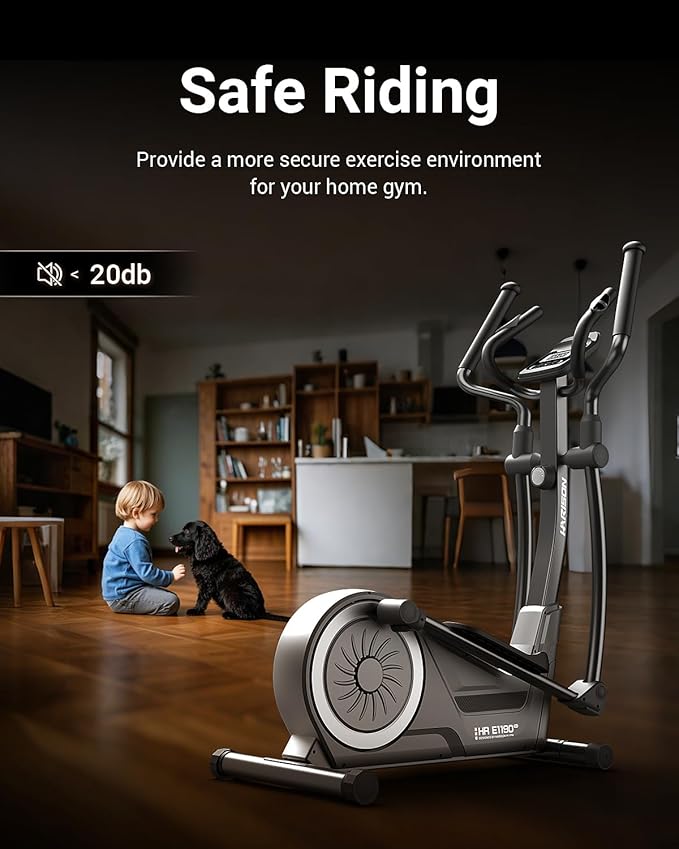 HARISON Elliptical Machine for Home 350 LBS Capacity, Magnetic Elliptical Exercise Machine with 16-Level Resistance Control, Elliptical Trainer with HARISON Bluetooth-FlexoryFit