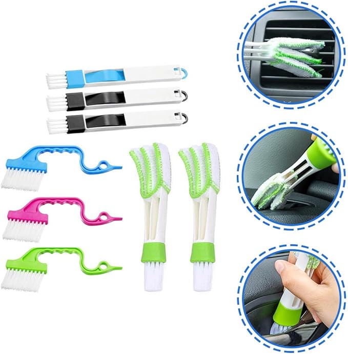 Yardwe 8Pcs Window Slot Cleaning Brush Set, Wet and Dry Groove Scrubber - Image 3