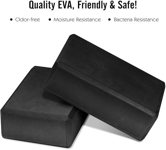 Gaiam Yoga Block - Supportive Latex-Free Eva Foam - Soft Non-Slip Surface with Beveled Edges for Yoga, Pilates, Meditation - Yoga Accessories for Stability, Balance, Deepen Stretches-FlexoryFit