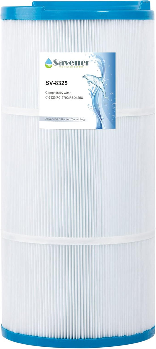 SV-8325 Spa Filter Cartridge Compatible with Unicel C-8325 125Sq.ft Sundance 6540-490 FC-2790 PSD125U Guardian817-199 81254 1 Pack