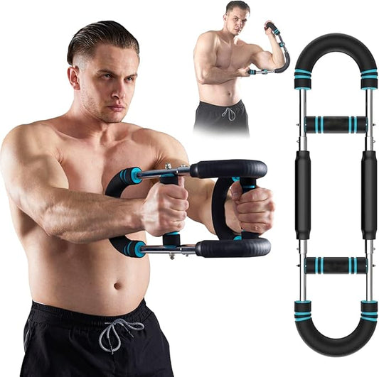 HOTWAVE Twister Arm Exerciser,Adjustable Spring Workout Bar, Forearm Triceps Chest Enhanced Exercise Strengthener,Portable Home Fitness Equipment-FlexoryFit