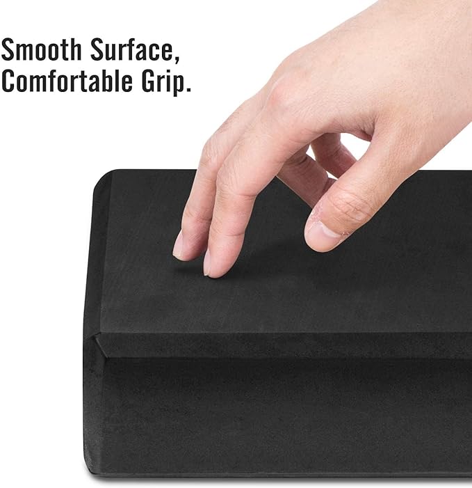 Gaiam Yoga Block - Supportive Latex-Free Eva Foam - Soft Non-Slip Surface with Beveled Edges for Yoga, Pilates, Meditation - Yoga Accessories for Stability, Balance, Deepen Stretches-FlexoryFit