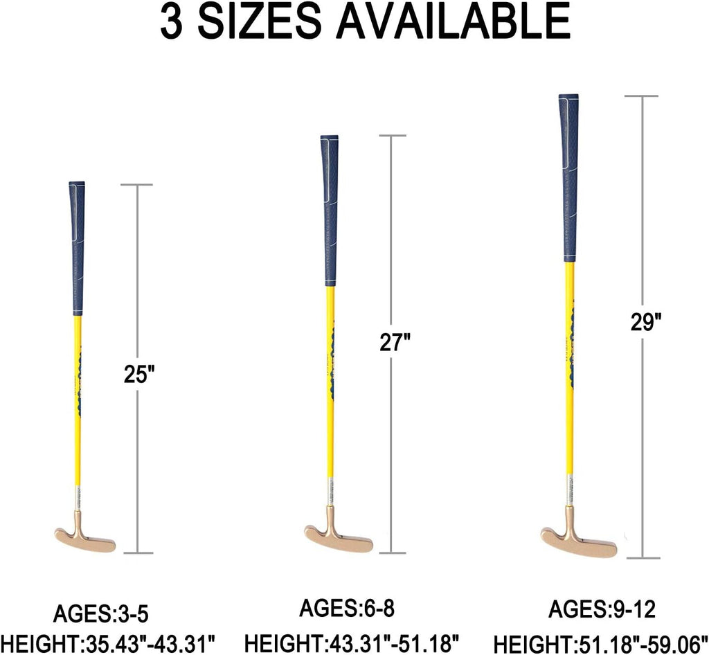 Acstar Two Way Junior Golf Putter Graphite Kids Putter Both Left and Right Handed Easily Use 3 Sizes to Choose Freely for Kids Ages 3-5 6-8 9-12