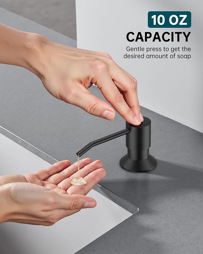 Black Kitchen Faucet with Soap Dispenser & Pull Down Sprayer, Rv Kitchen Sink Faucets for Pot Filler, Farmhouse Camper Bar Sink Laundry, RV Bathroom, Single Hole Single Handle Stainless Steel