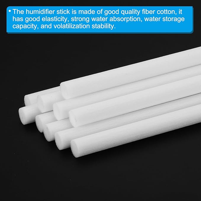 PATIKIL Humidifier Cotton Filter Sticks, 10 Pcs Refill Sticks Filter Wicks Replacement for USB Mini Humidifiers Portable Diffuser (2.76'' x 0.31''), White