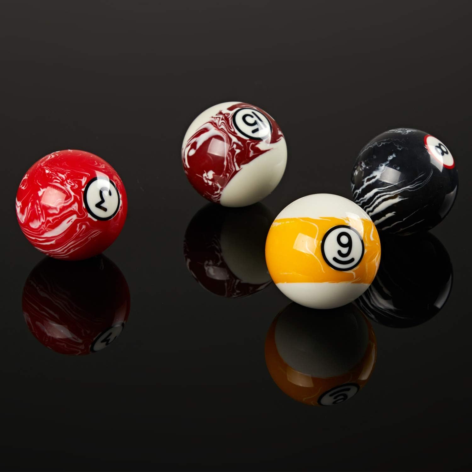 Collapsar Deluxe 2-1/4" Billiard Pool Balls Marble-Swirl Style Billiards Ball Complete 16 Ball Set (Several Style Available)
