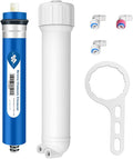 Membrane Solutions 100 GPD RO Membrane, Reverse Osmosis Membrane with Membrane Housing, Replacement for Under Sink Home Drinking RO Water Filter System, Wrench,1/4" Quick-Connect Fittings,Check Valve