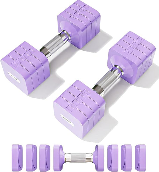 15LB 20LB 50LB Adjustable Dumbbell Set Free Weights Dumbbells Set for Women Men Hand Weights Sets Adjust Dumbbell Weight Sets for Home Gym Exercise Workout Strength Training Equipments-FlexoryFit
