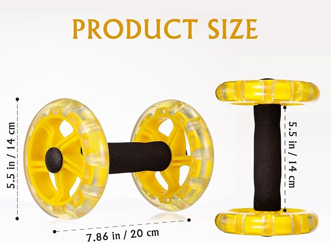 Kisangel Exercise Roller Weight Loss Equipment Exercise Abdominal Roller Ab Exercise Roller Hand Weights Dumbbell Yellow Fitness Exercise Device Fitness Wheel Wire Wheel-FlexoryFit