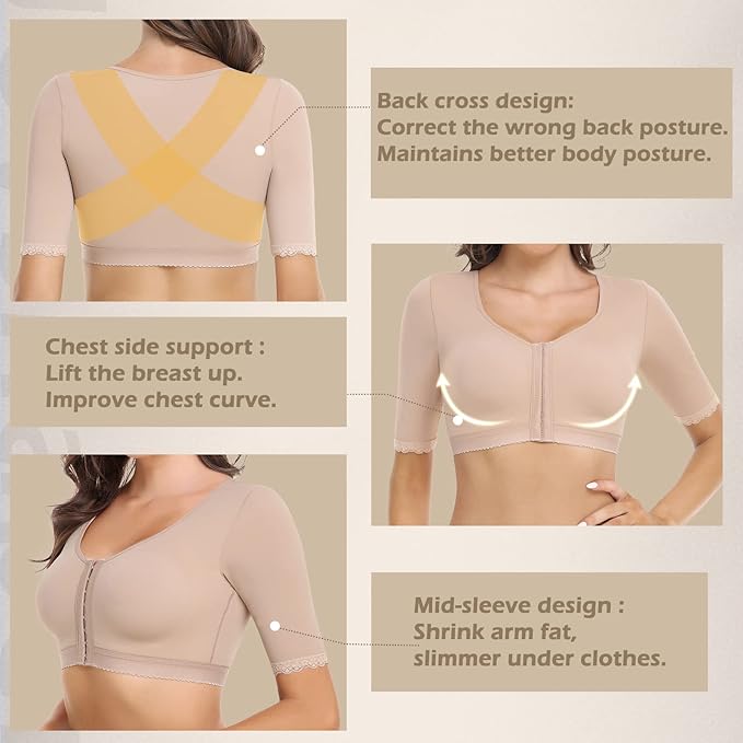 JOYSHAPER Upper Arm Shapers for Women Compression Sleeves Shapewear Crop Top Slimming Arm Slimmer Vest-FlexoryFit